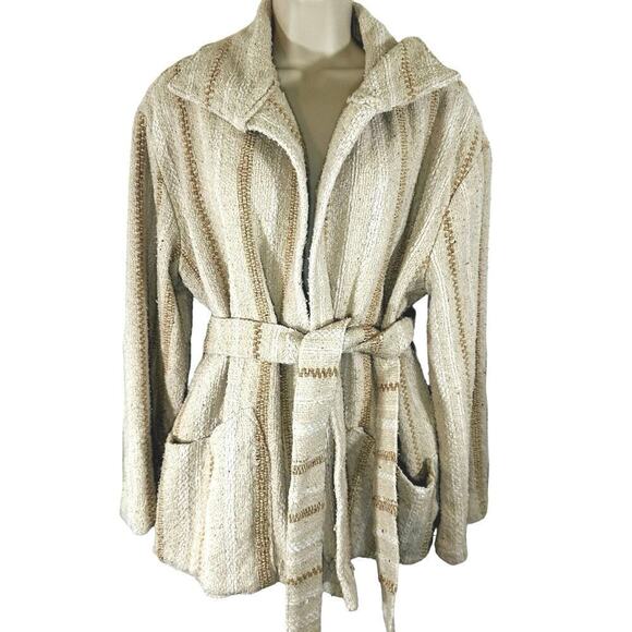 Faherty June Lake Jacket Size Medium Baja Boho Blanket Neutral Southwest Stylr - Picture 2 of 5